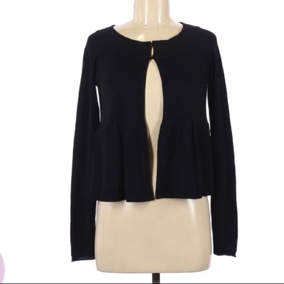 Bill Blass Fine Merino Wool Black Cardigan Sweater Womens XS Preppy Fall - Picture 1 of 10